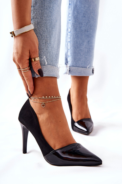 Monnari kožené vysoké podpätky 0170-020 čierna