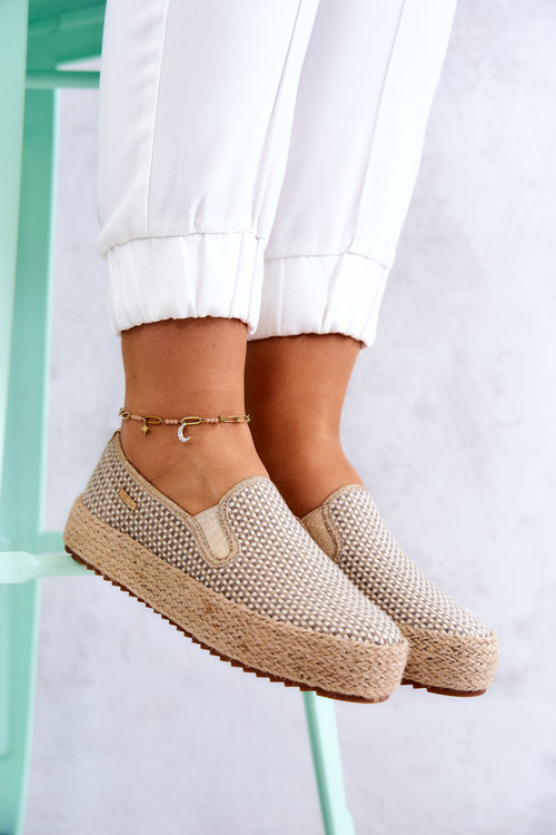 Dámské pletené tenisky Slip On Big Star JJ274394 Béžová