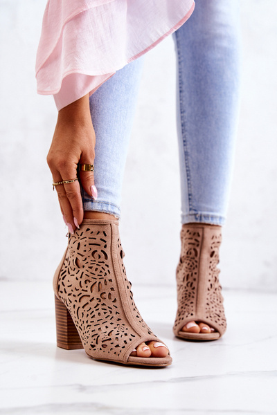 Prolamované Boty Na Sloupek béžove Brittany