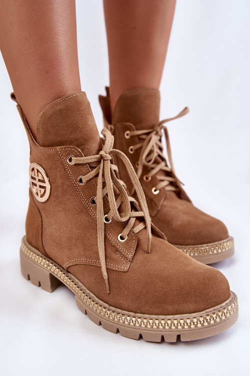 Dámské zateplené kozačky na zip Velbloud Sinem