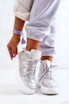 Strieborné izolované športové topánky Joenne