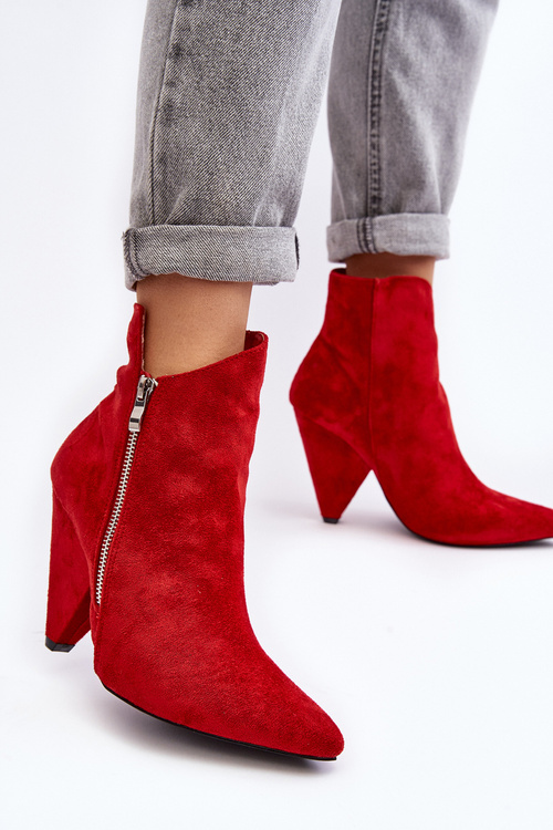 Asymetrické vysoké podpätky lu boo červené