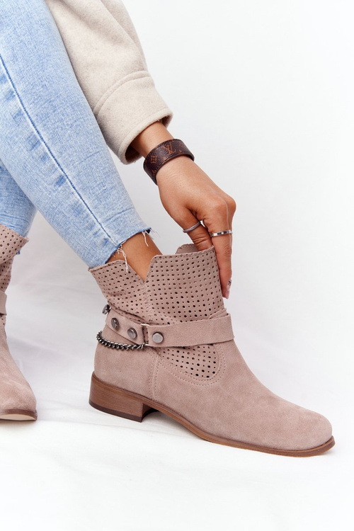 Prolamované Jarní Boty Lewski Shoes 2905-0 Béžové