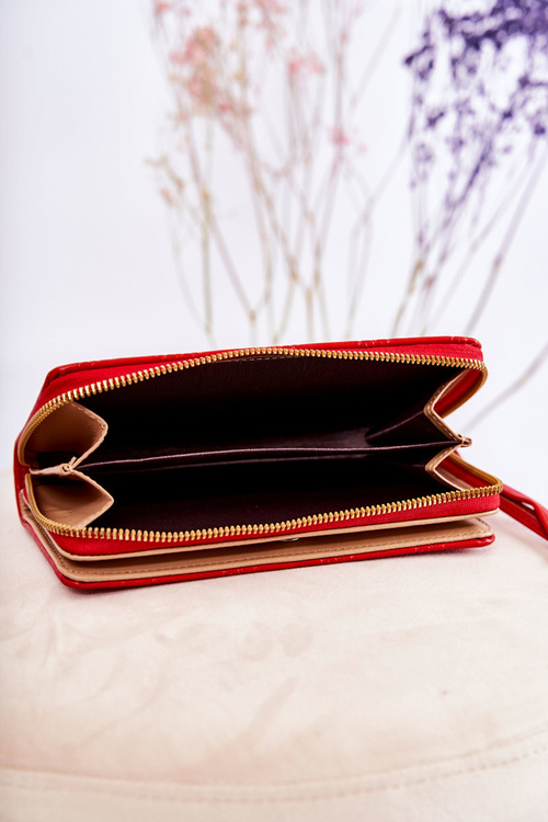 Dámská velká peněženka s ornamentem červene Fabio