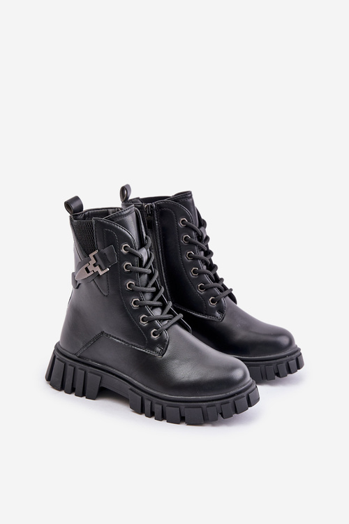 Zateplené Detské Čižmy Na Zips S Dekoráciou Čierne Zinnirella