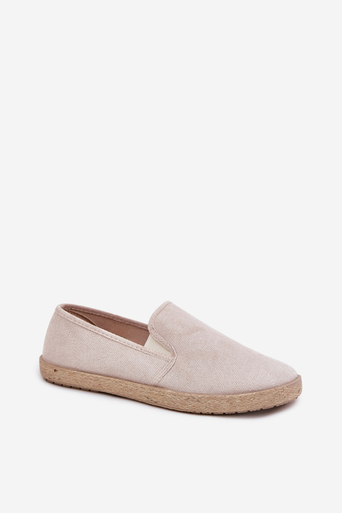 Espadrilky Pánské Tenisky Z Eko Semiše Béžové Lunaria