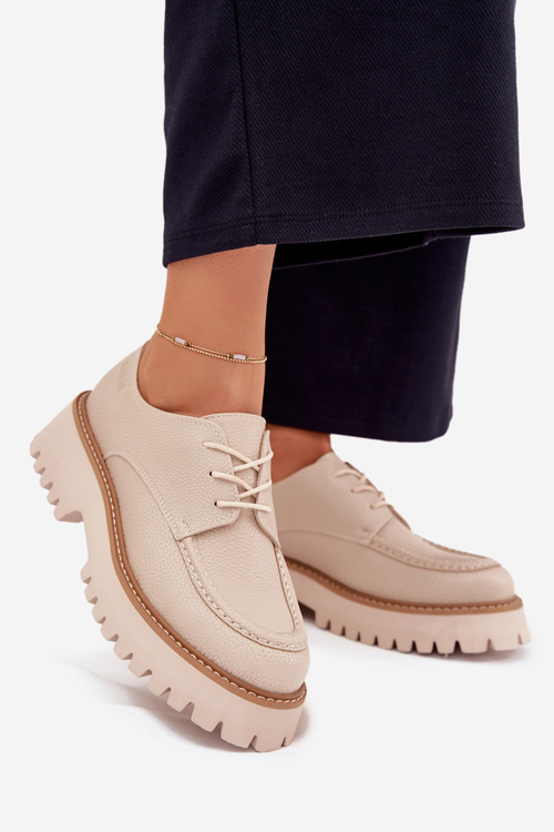 Dámske Mokasíny S Šnurovaním Big Star NN274053 Béžové