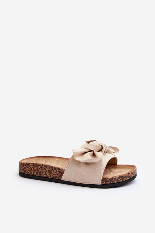 Dámské Pantofle S Mašlí Beige Ezephira