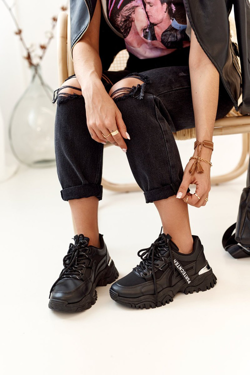 Dámské Sneakersy Na Masivní Podrážce Černé Chunky