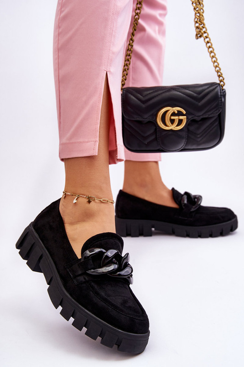 Dámske semišové mokasíny na platforme Black Bennett