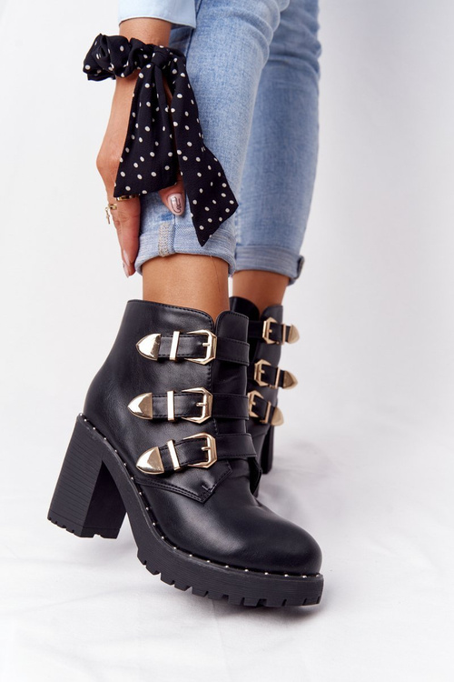 Topánky na stĺpe s svorkami Lu Boo Black