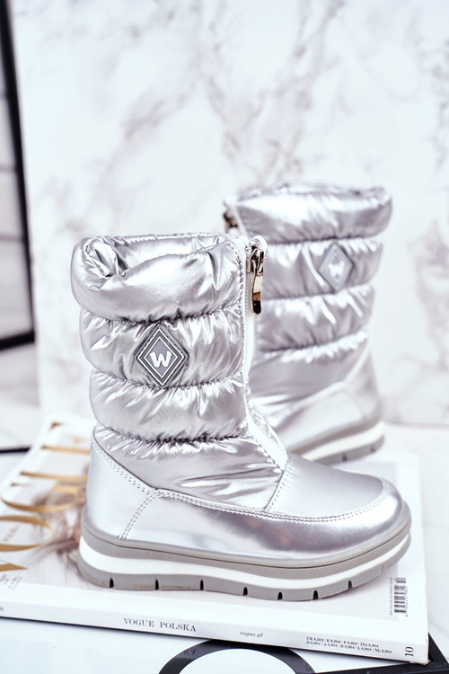 Dámské Sněhule Teplě Přírodní vlna Stříbrné Mumm