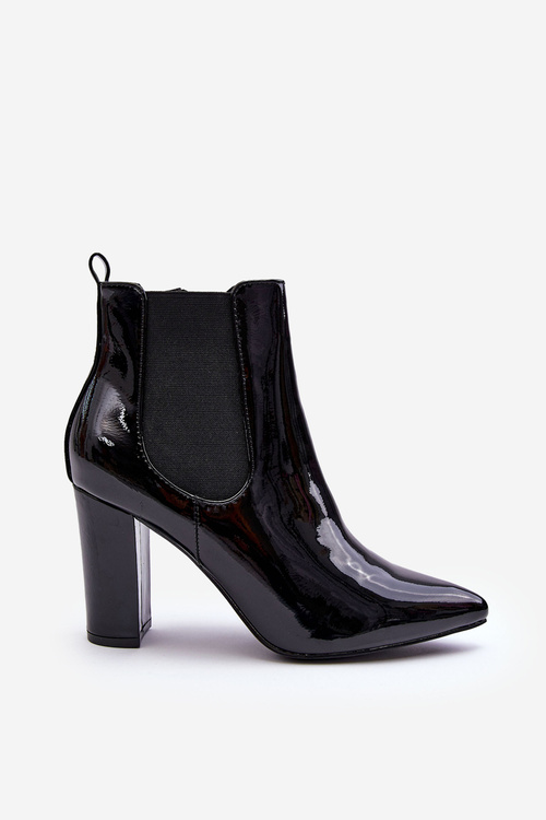 Lakované Botky Na Sloupku Černé Evita