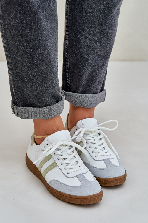 Zazoo N1068 Kožené Nízke Tenisky Dámske Biele