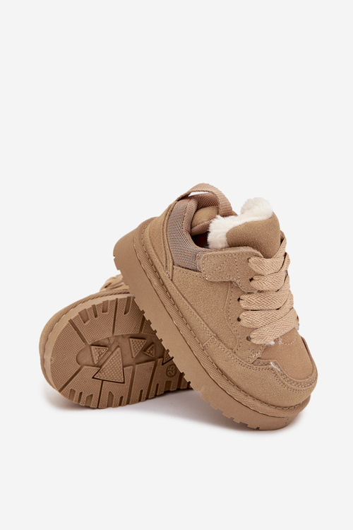Dětské tenisky vyhřívané plyšovým kožíškem Béžové Mireen