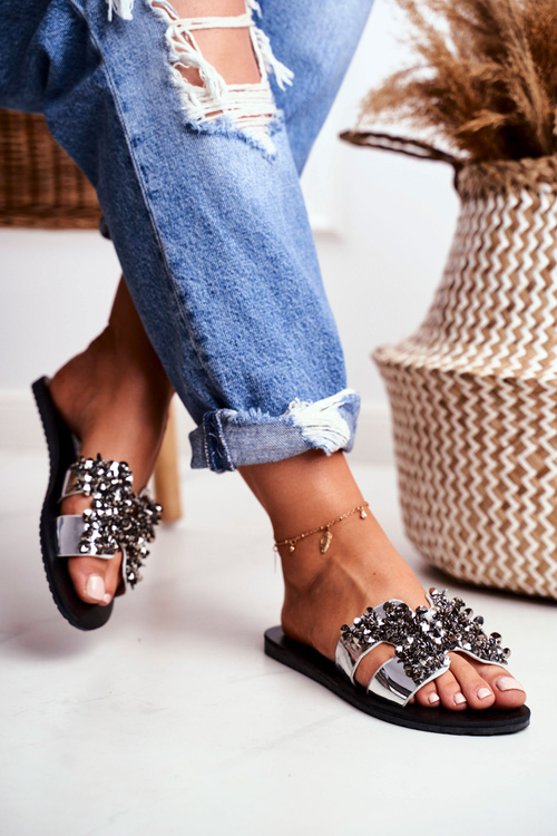 Dámské Stříbrné Nazouváky s Zirkoniá Swallow