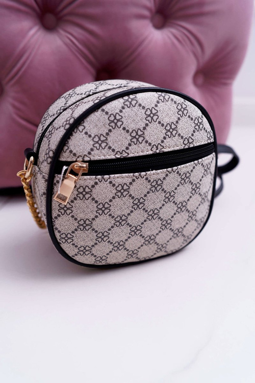 kabelka kulatá taška béžovo-černá