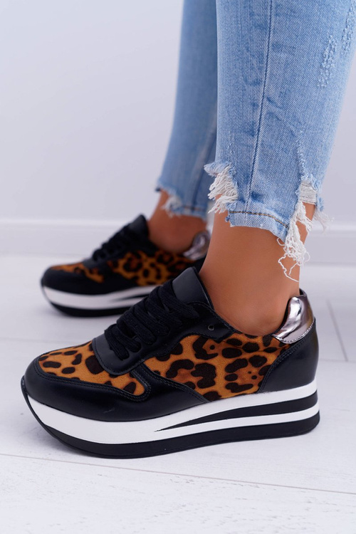 Dámská Sportovní Obuv Leopard Vysoká Podrážka OHH!