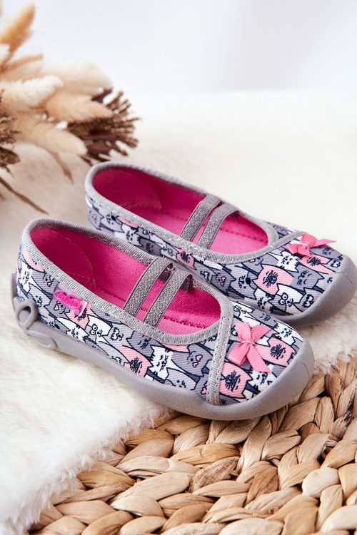 Žabky Baleríny Befado Kočky 116X297 šedá