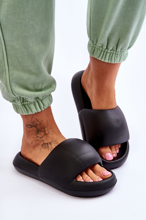 Dámské lehké pěnové pantofle na platformě Černe Milton