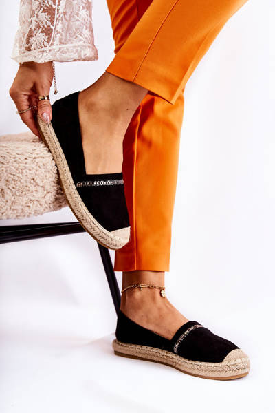 Klasický sklz -v ženských espadrilles čierne Cersei