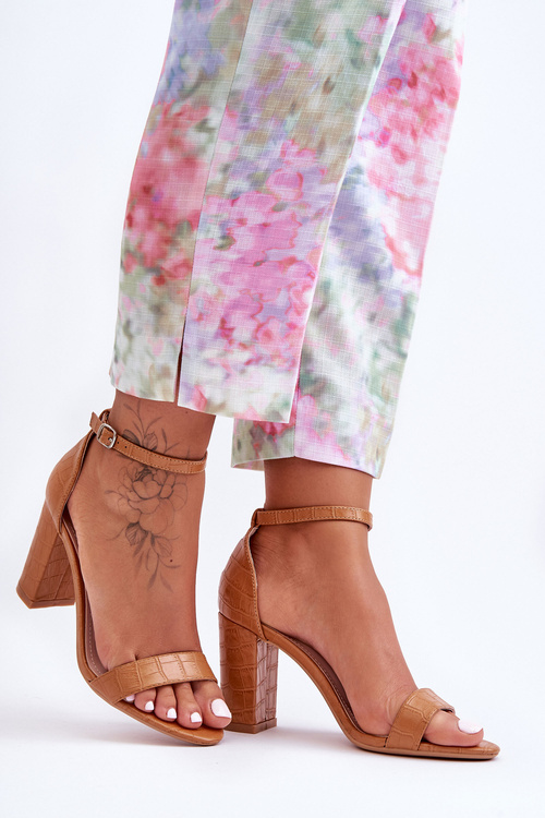 Sandály Na Štítku Hadí Vzor Hnědé Hacia