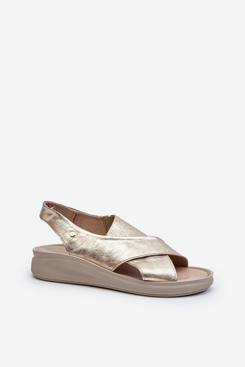 kožené sandály na klínu Černé Morgan