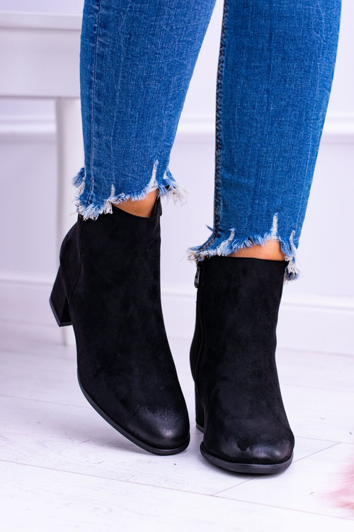 Dámske čierne topánky na semišovom ferimate Post