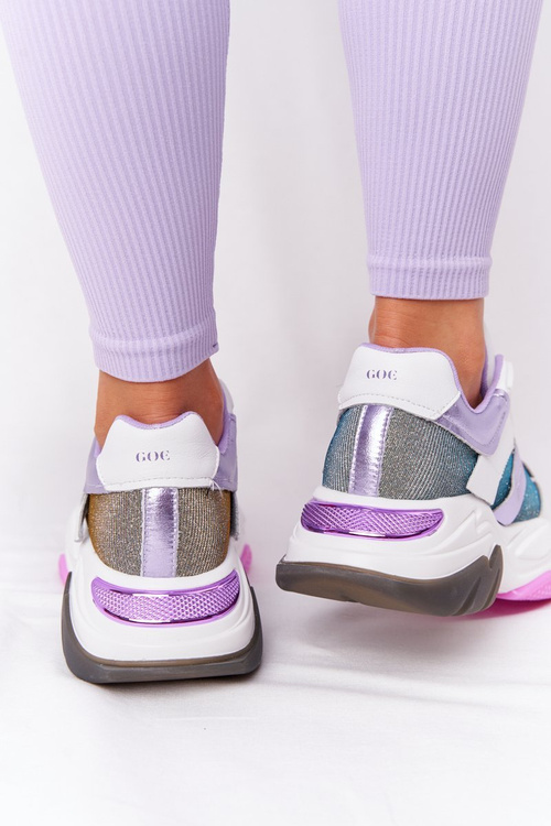 Sportovní Obuv Na Velkých Podrážkách GOE HH2N4038 Bílé-Fialové