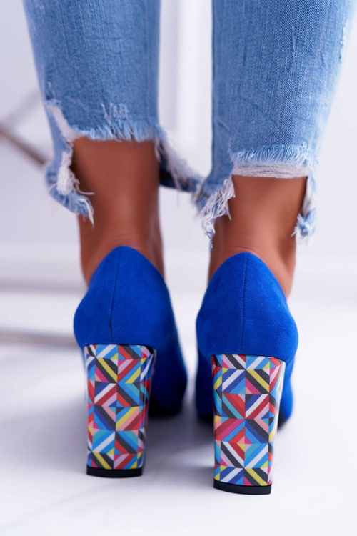 Dámské Lodičky Sergio Leone Peep Toe PB133 Modré Fani