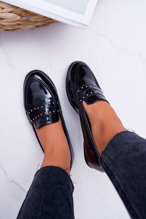 Ženské lakované mokasíry Lordy Black Thenss