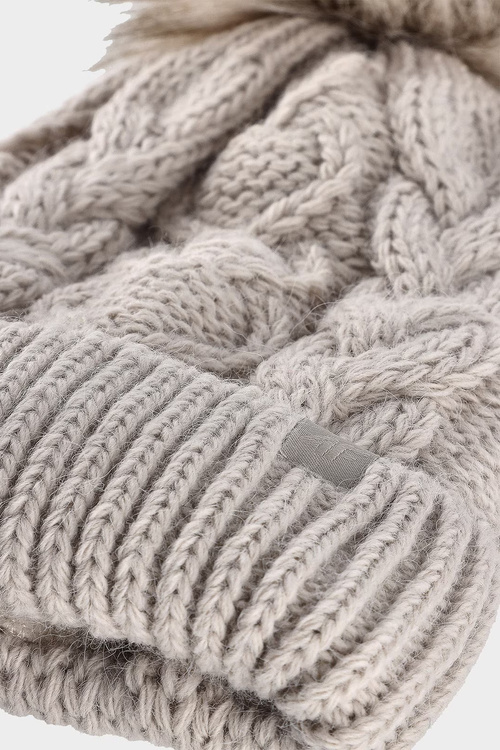 Dievčenská zimná čiapka 4F Béžová 4FJWAW24ACAPF421-83S