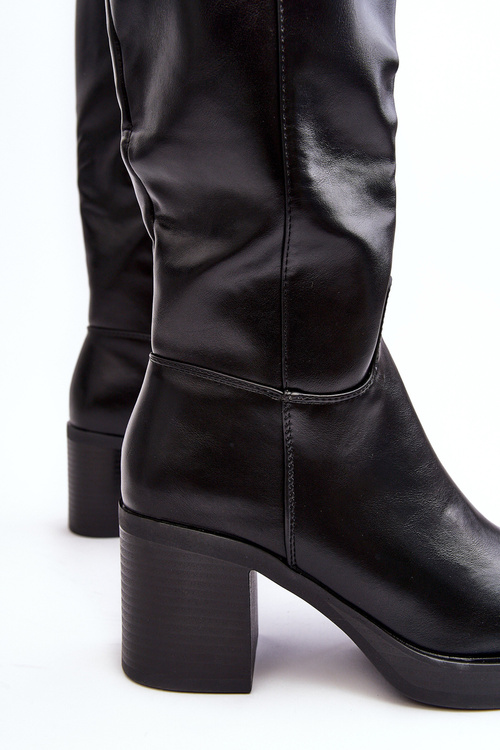 Dámské zateplené kotníkové boty na podpatku černé Theisen