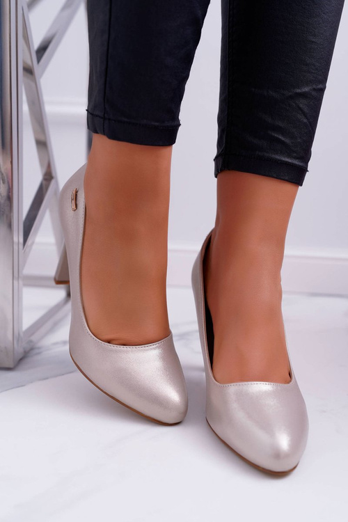 Dámské Lodičky Na Podpatku Sergio Leone 1457 Zlaté Campbell