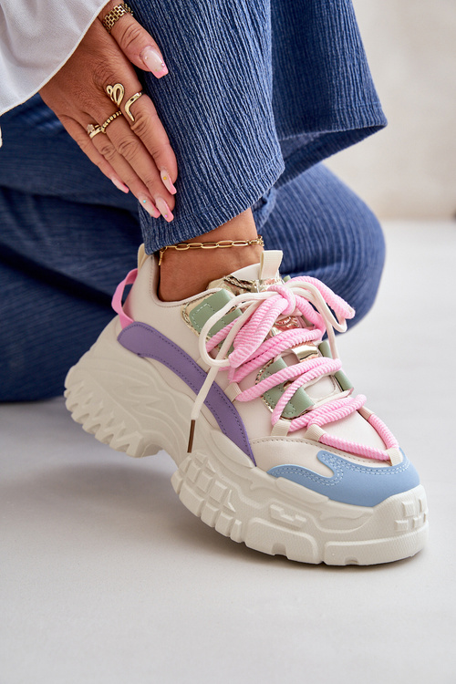 Dámske tenisky na masívnej podrážke multikolor Nevela