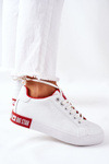 Dámske kožené tenisky Big Star II274032 Biele a červené