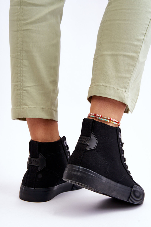 Dámske tenisky s vysokým materiálom Big Star LL27444 Black