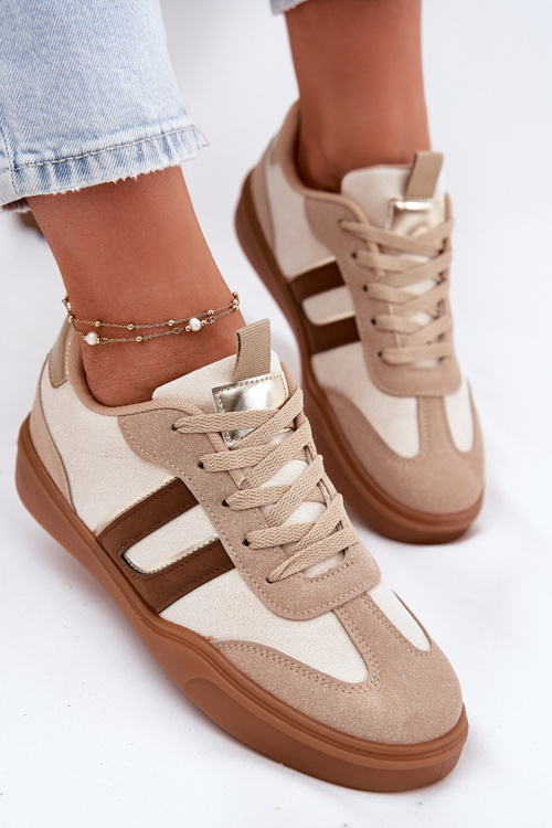 Dámské Tenisky Z Eko Semiše Béžové Satylies