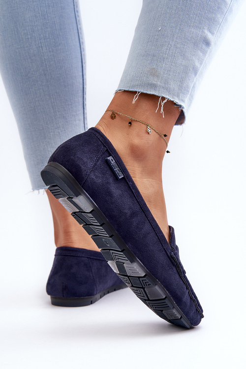 Dámské mokasíny z ekologického semiše Big Star NN274931 Memory Foam System modré