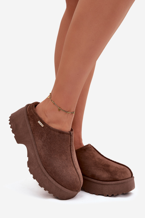 Dámske snehové topánky nízke na platforme hnedé Yrenna