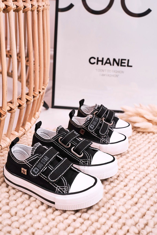 Veľká hviezda HH374200 Čierne tenisky suchého zipsu