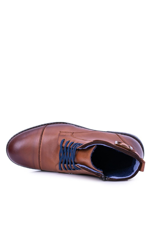 Pánske topánky poľské hnedé topánky Mintos topánky