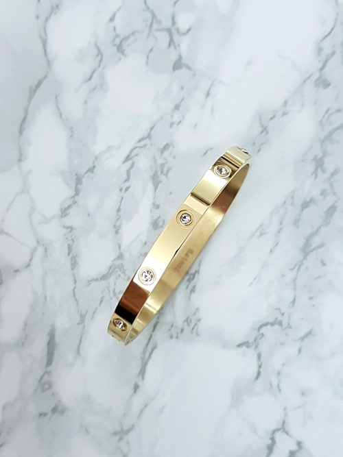 Dámsky oceľový náramok so zirkónmi zlata 6 mm Valeria