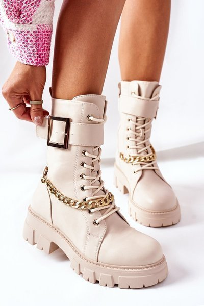 Vysoké boty na masivní platformě Bezové Tanaros