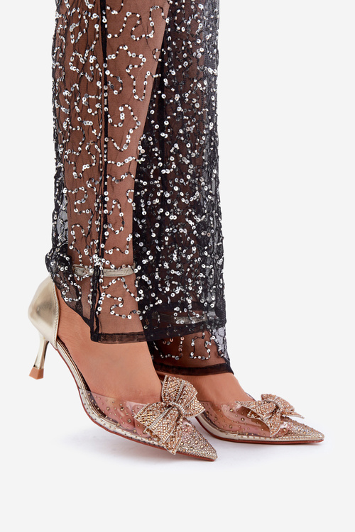 Zdobené Lodičky S Mašlí Zlaté Laviri