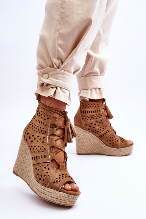 Camel Berthe Suede Openwork topánky