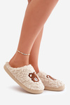 Dámské Pantofle S Kožešinou Typu Beránek A Medvídkem Béžové Temiena