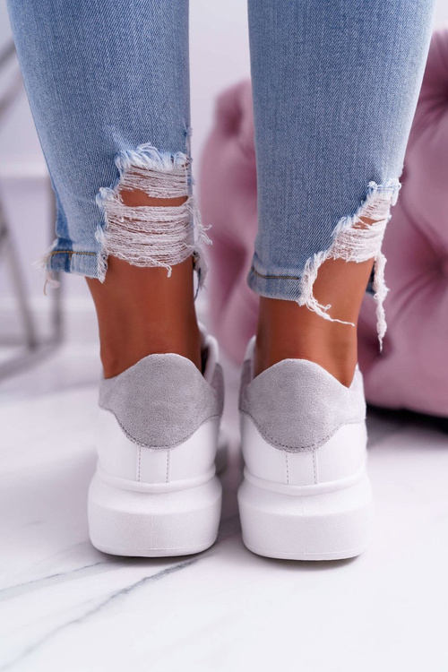 Dámská Sportovní Obuv se silnou Podrážkou Bílé Šedé Skirt