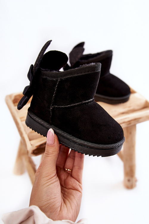 Dívčí teplé sněhule s mašlemi Černe Meriva