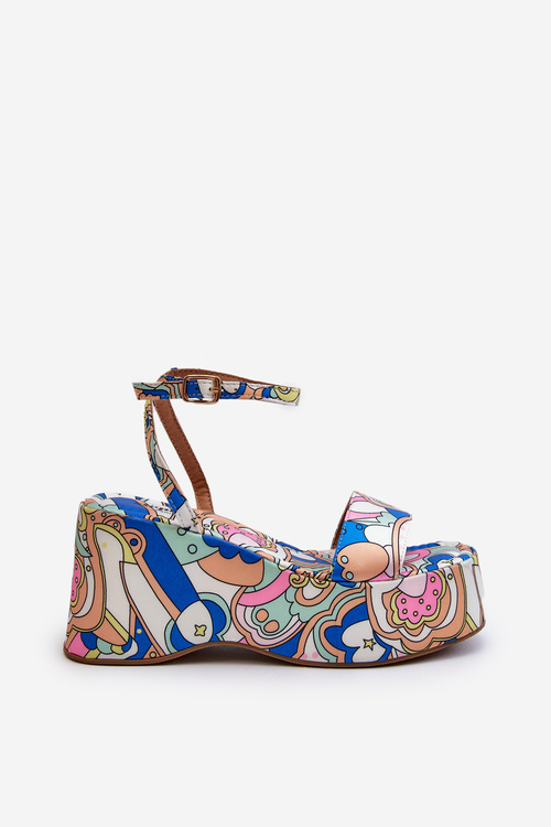 Vzorované sandále na platforme a klinčeky Multicolor Wiandia